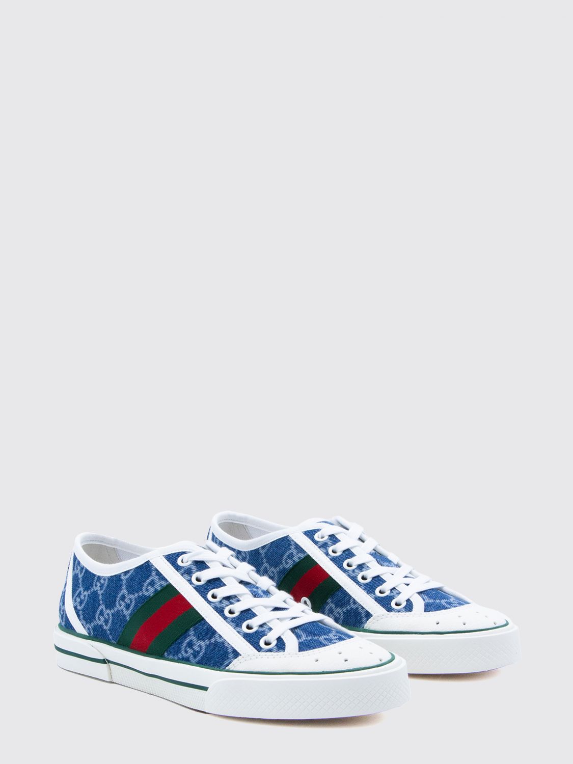 Gucci Tennis 1977 Sneakers in Denim with GG Monogram Denim (859219FAFIW4749)