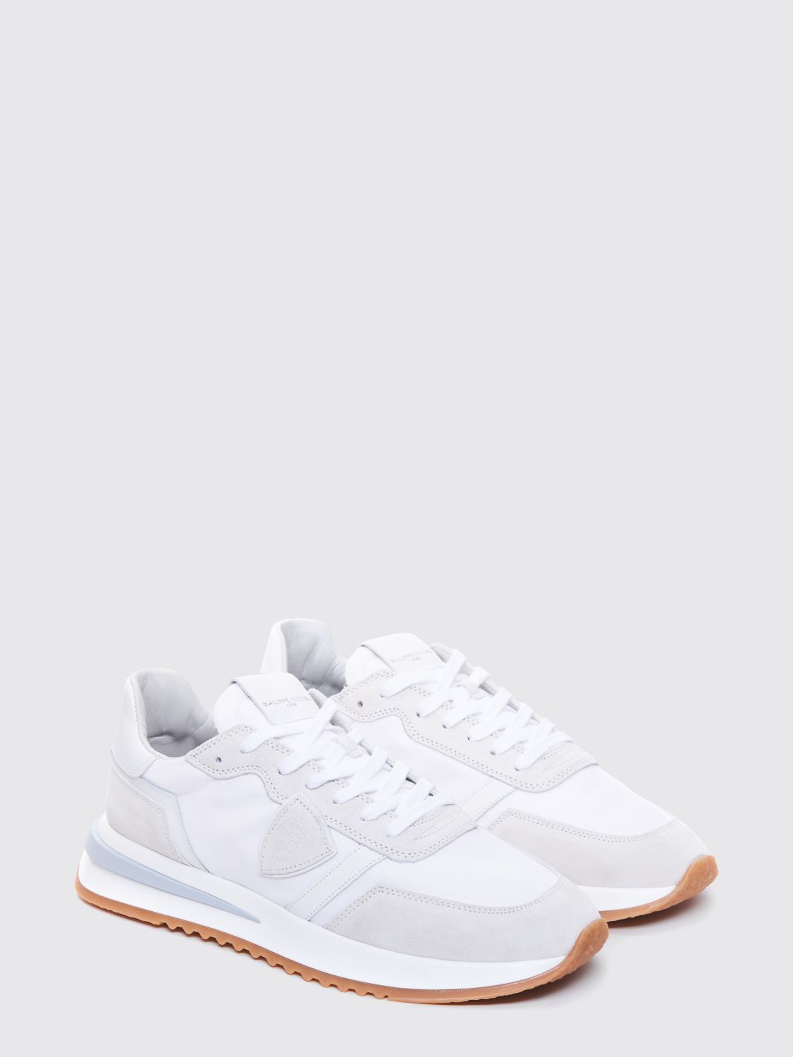Philippe Model Low-Top Sneakers in Calf Leather and Mesh with Bicolor Design White 1 (TYLUW001)