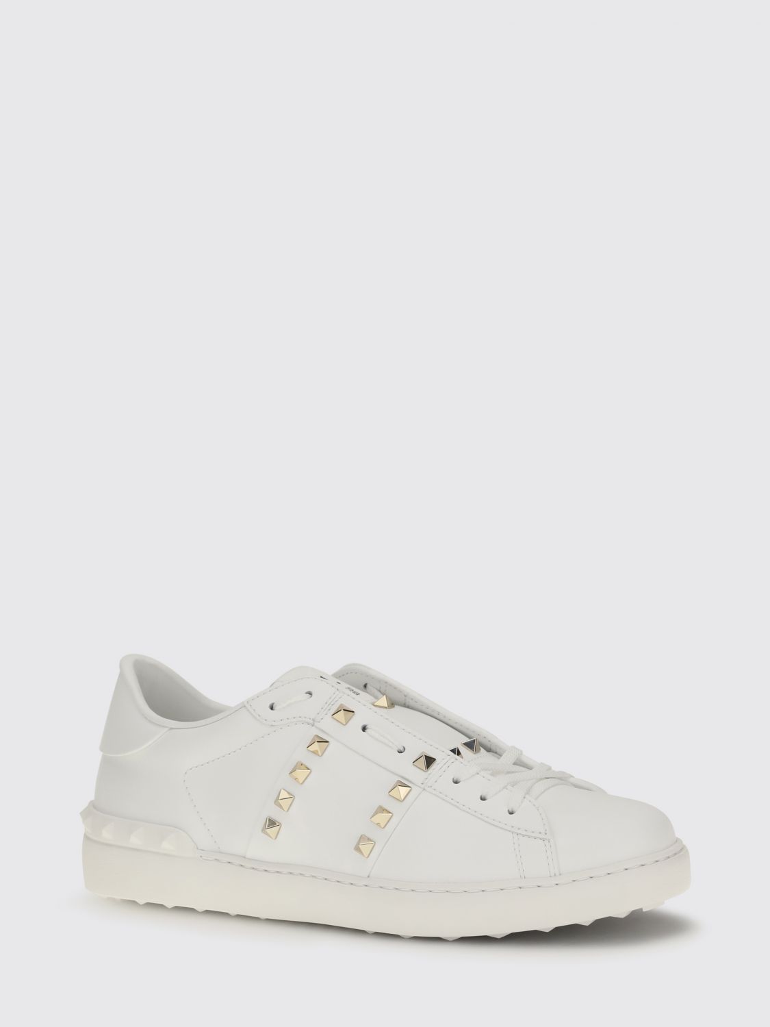 Valentino garavani Rockstud Untitled Calf Leather Sneakers with Studs White (S0931BHS0BO)