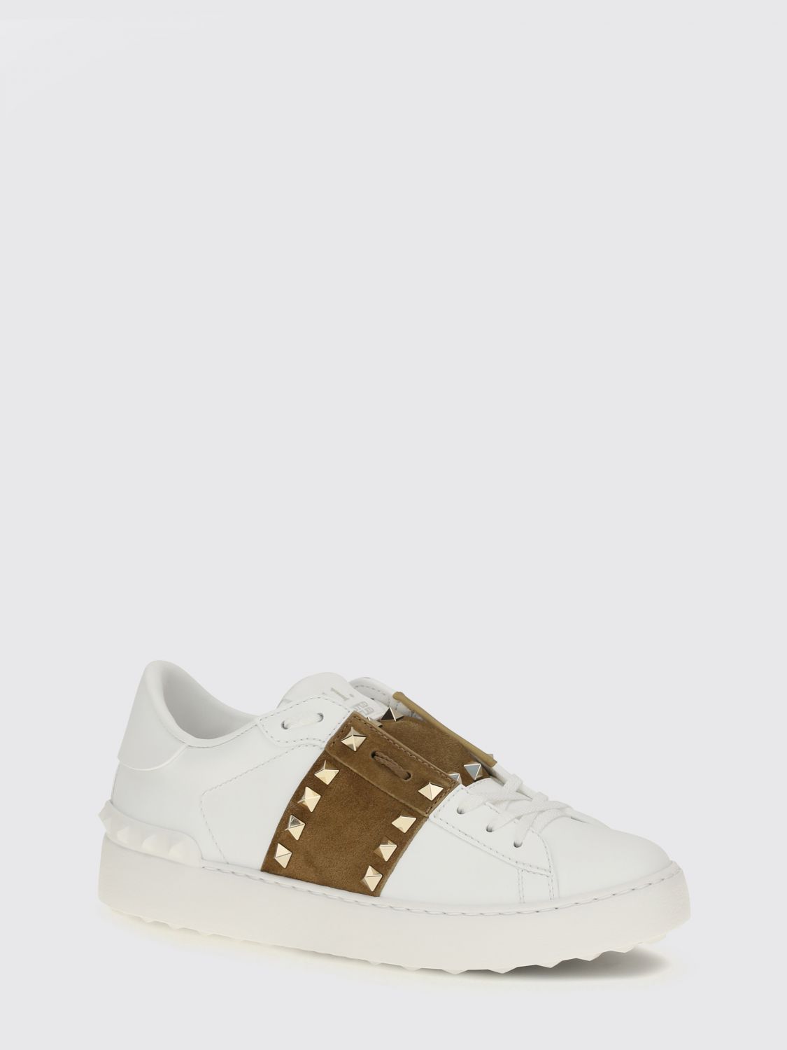 Valentino garavani Rockstud Untitled Leather and Suede Sneakers with Iconic Studs White (S0A01ZBV3DZ)