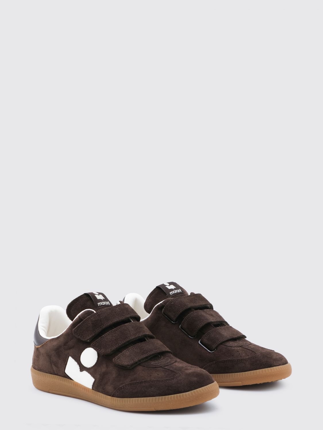 Isabel Marant Beth Suede Low-Top Sneakers with Velcro Strap Closure Cocoa (25PBK0013FAC1E09SCLMW)