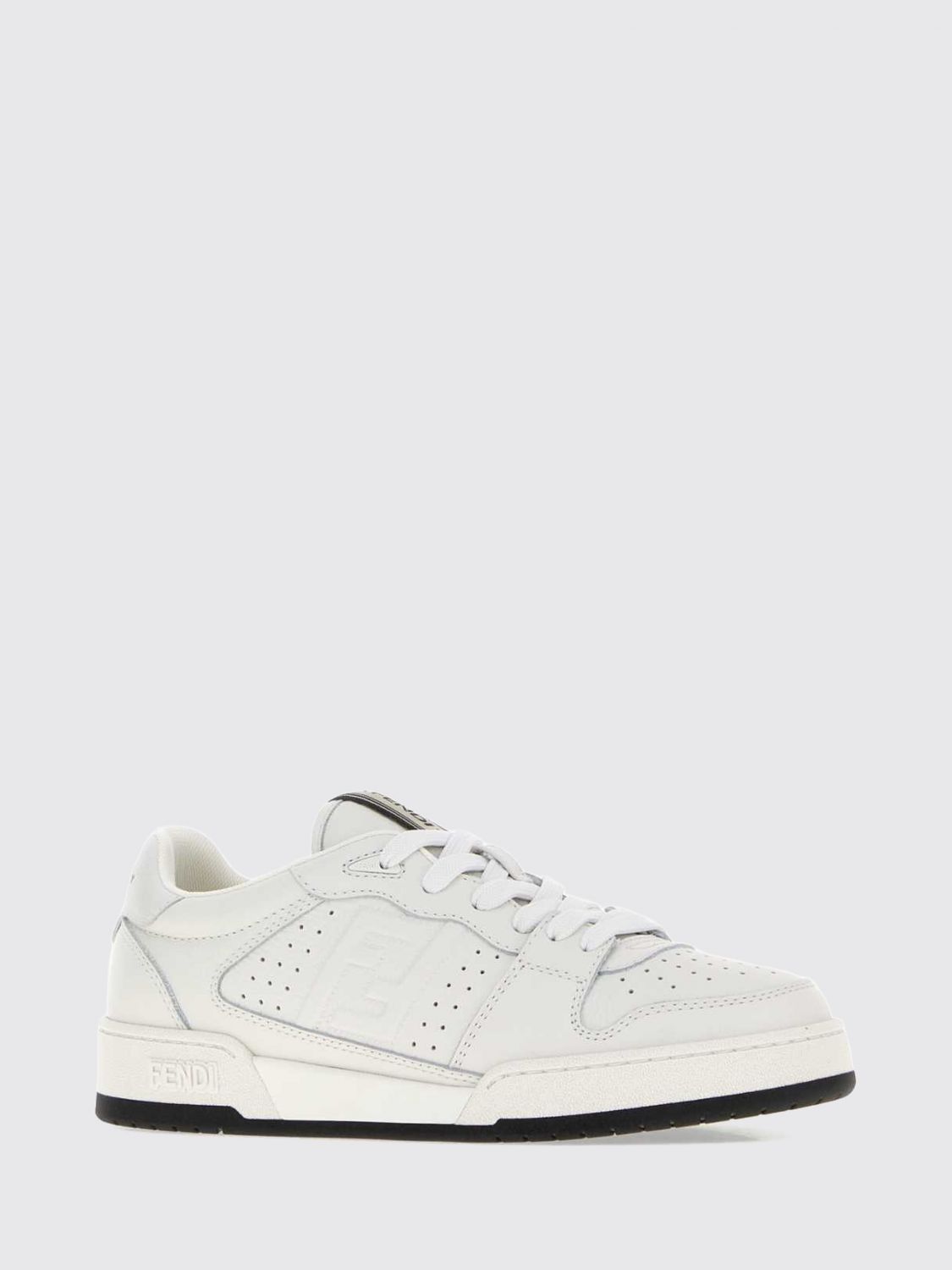 Fendi Match Calfskin Leather Sneakers with Tone-on-Tone FF Monogram White (8E9084B17VF1XJV)