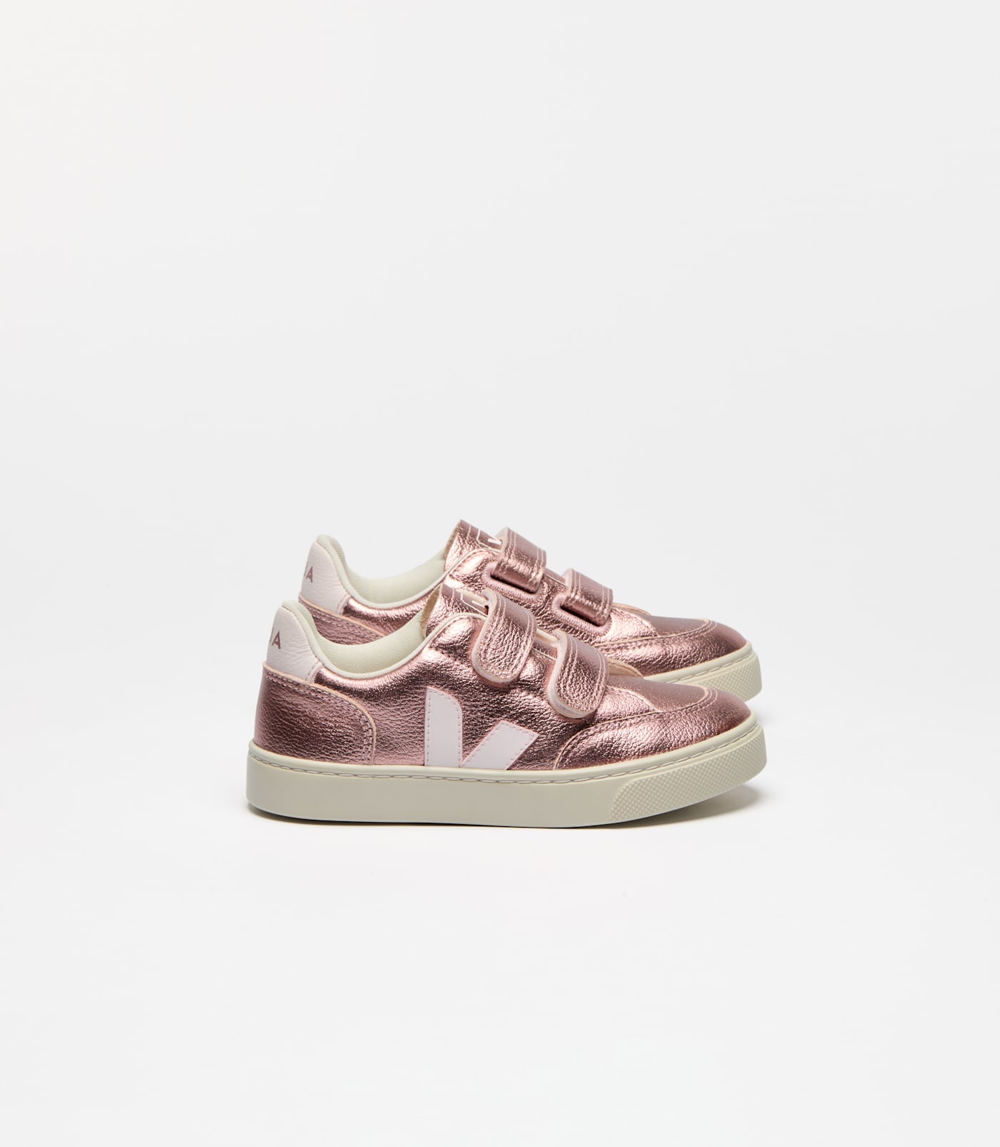 Veja V-12 Laminated Chrome-Free Leather Sneakers Pink (XV0520609)