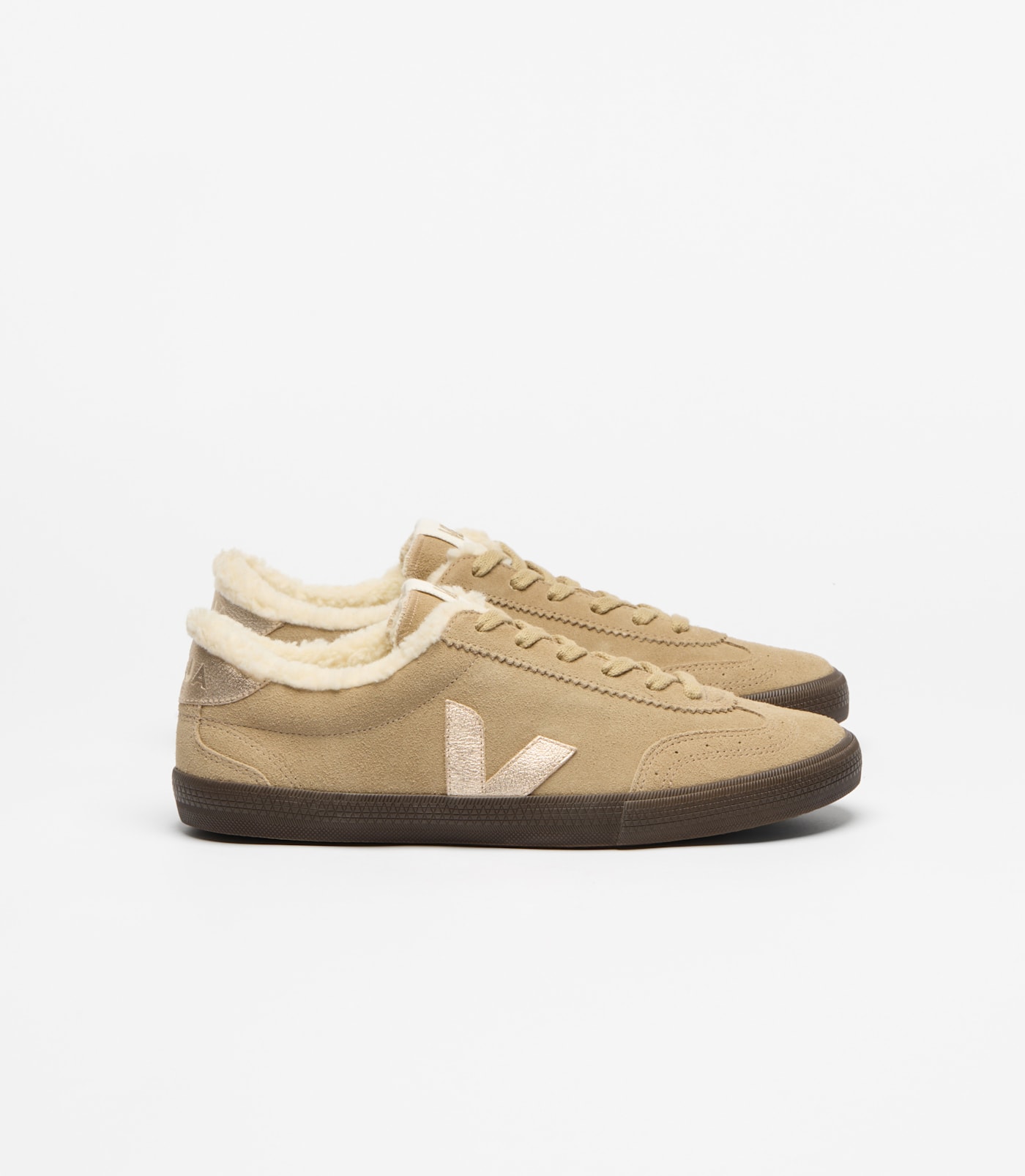 Veja Volley Suede Sneakers with Shearling Lining Platinum (VU0321860)