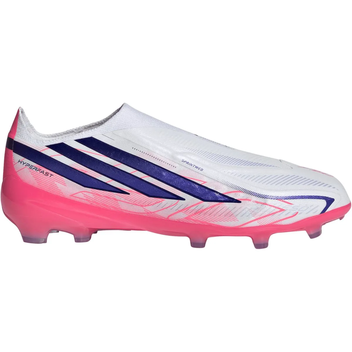 Adidas F50 Hyperfast Elite Laceless FG Kinder Nockenschuhe, weiß, Größe 38 ⅔ (KK1312)