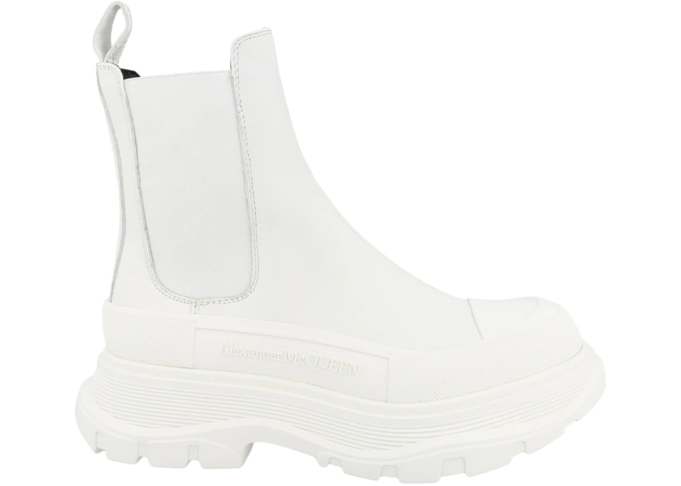 Alexander McQueen Tread Slick Ankle Boots White (635714WHZ619071)