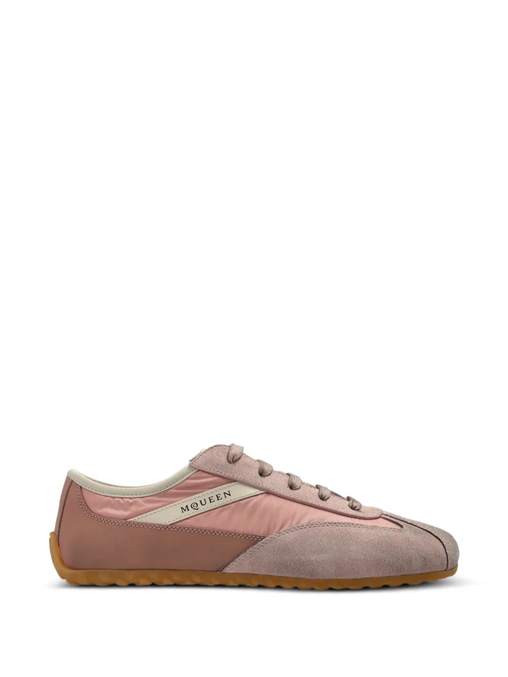 Alexander McQueen Boxe suede-panelled sneakers – Roze (868495WIAK1)