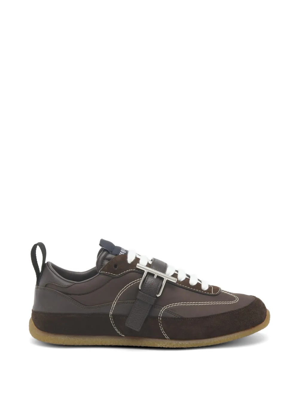 Alexander McQueen EC1 T-Bar sneakers met vlakken en gespbandje – Bruin (854018WIAJO)