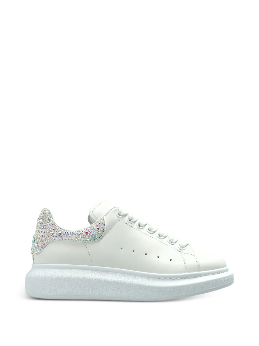 Alexander McQueen Oversized Plateau-Sneakers mit Kristallen – Weiß (666407WIAIJ)