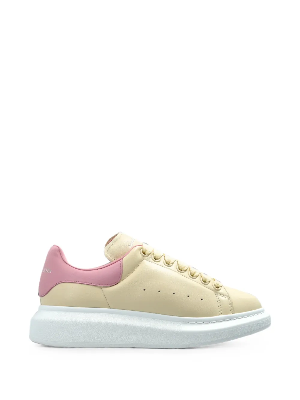 Alexander McQueen Oversized leather sneakers – Beige (874839WIAKL)