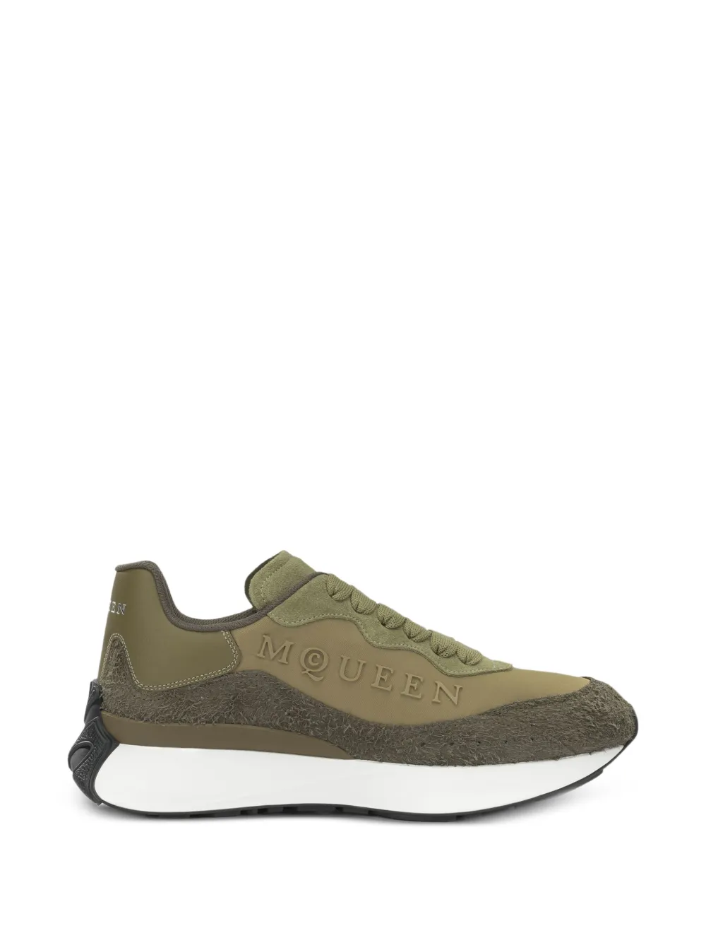 Alexander McQueen Sprint Runner Sneakers mit Wildledereinsatz – Grün (841162WIALL)