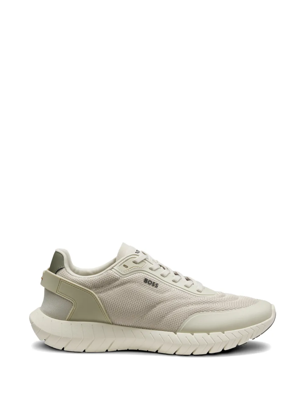 BOSS Sneakers met mesh vlakken en leren afwerking – Beige (50568946)