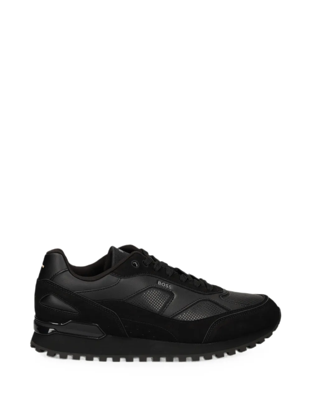 BOSS perforated panelled sneakers – Zwart (50568929)