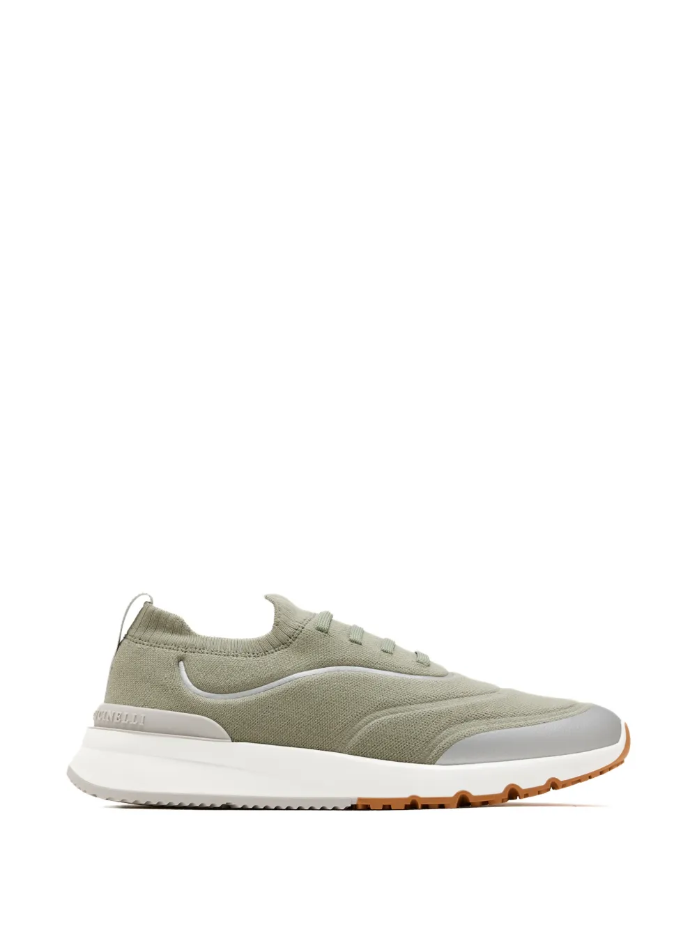 Brunello Cucinelli Gestrickte Sneakers mit Einsatz – Grün (MZUAUFO340)