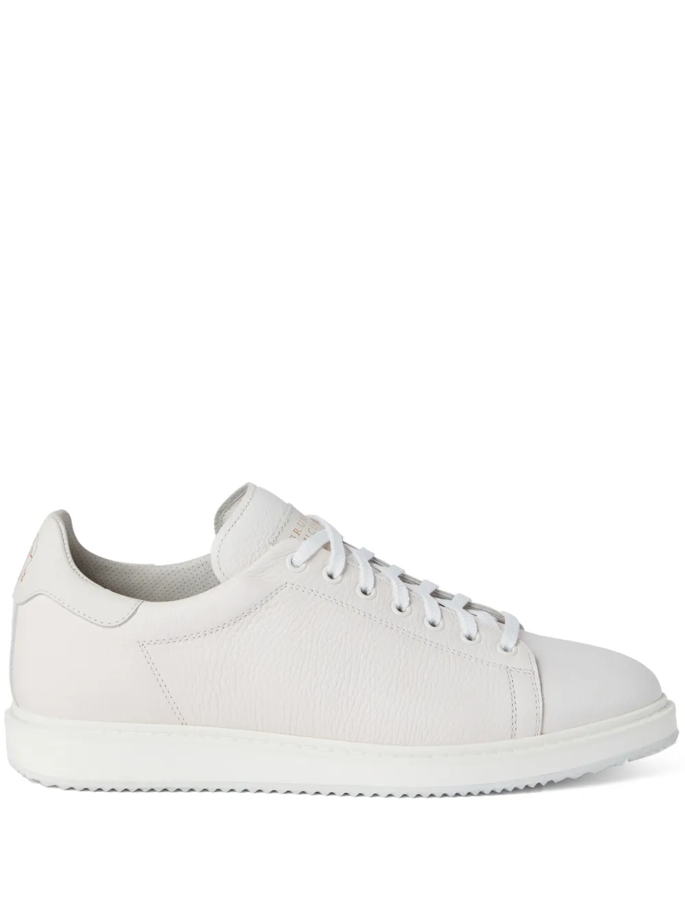 Brunello Cucinelli Sneakers aus gekörntem Leder – Weiß (MZUALGL325C6280)