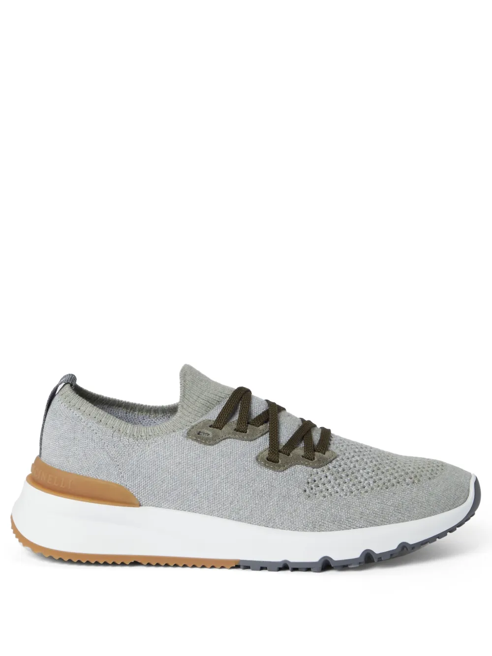 Brunello Cucinelli Sneakers met logoprint van katoenblend – Grijs (MZUKISO250CEE90)