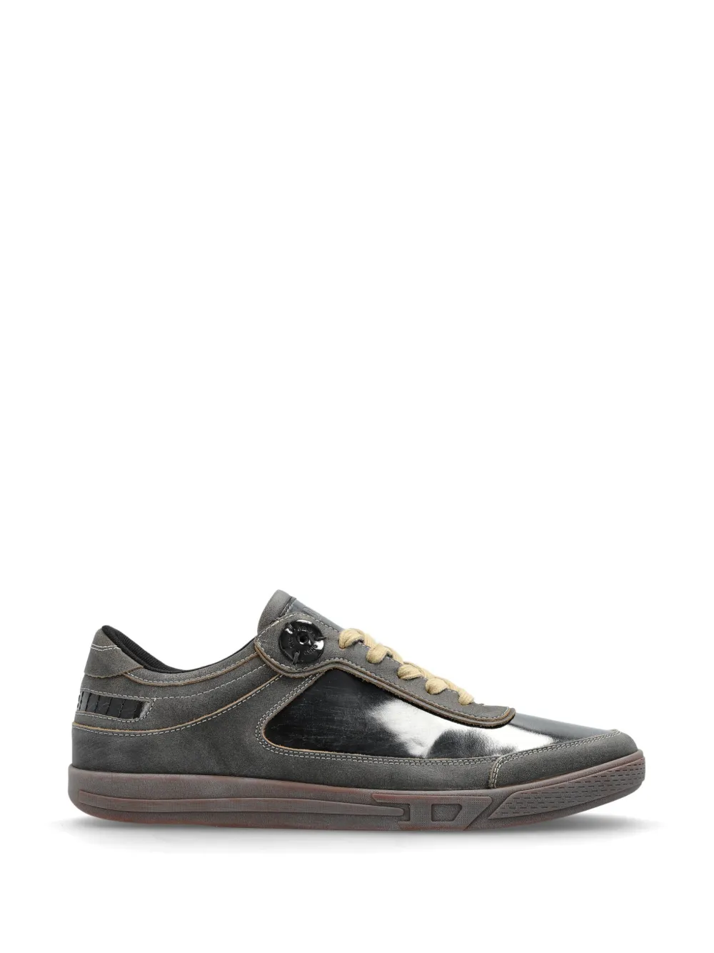 Diesel S-D-Coffee Leder-Sneakers mit Einsätzen – Schwarz (Y03903P7734)