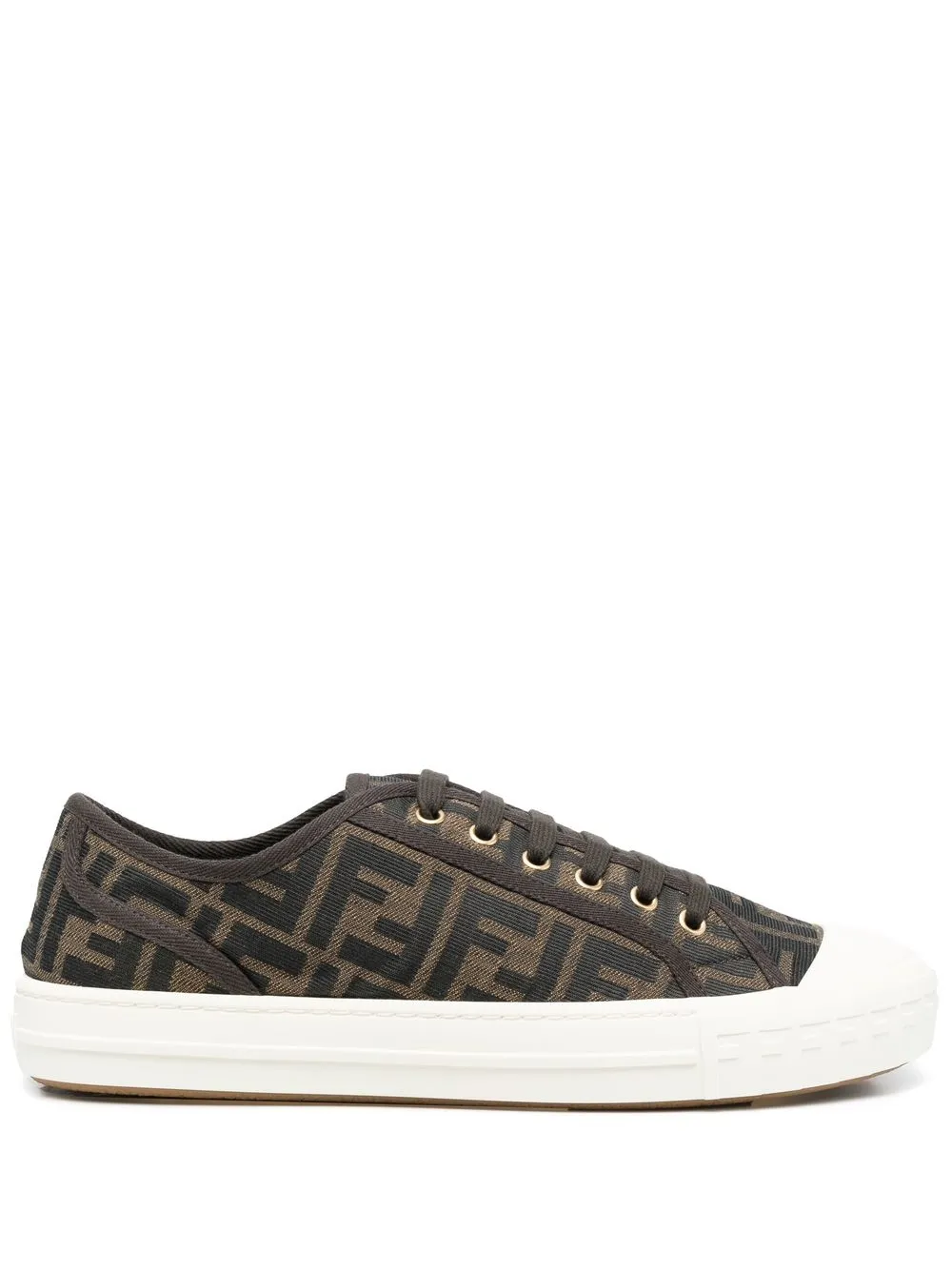 FENDI Sneakers met jacquard logo – Bruin (7E1553AJZX)