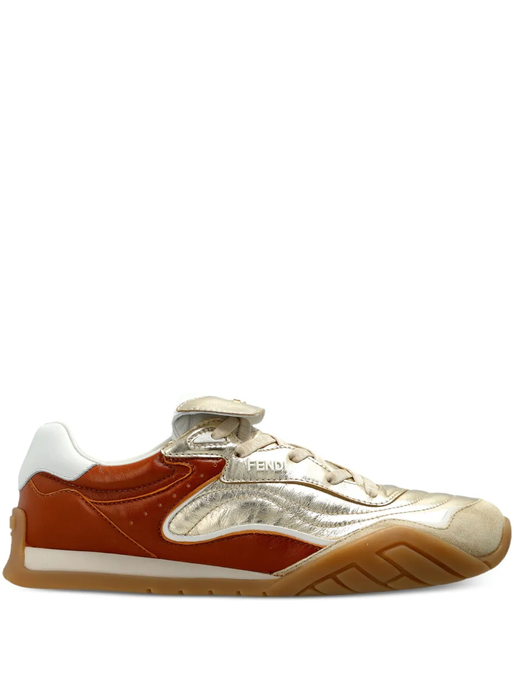 FENDI Sneakers met logoplakkaat – Goud (8E8820AYFC)