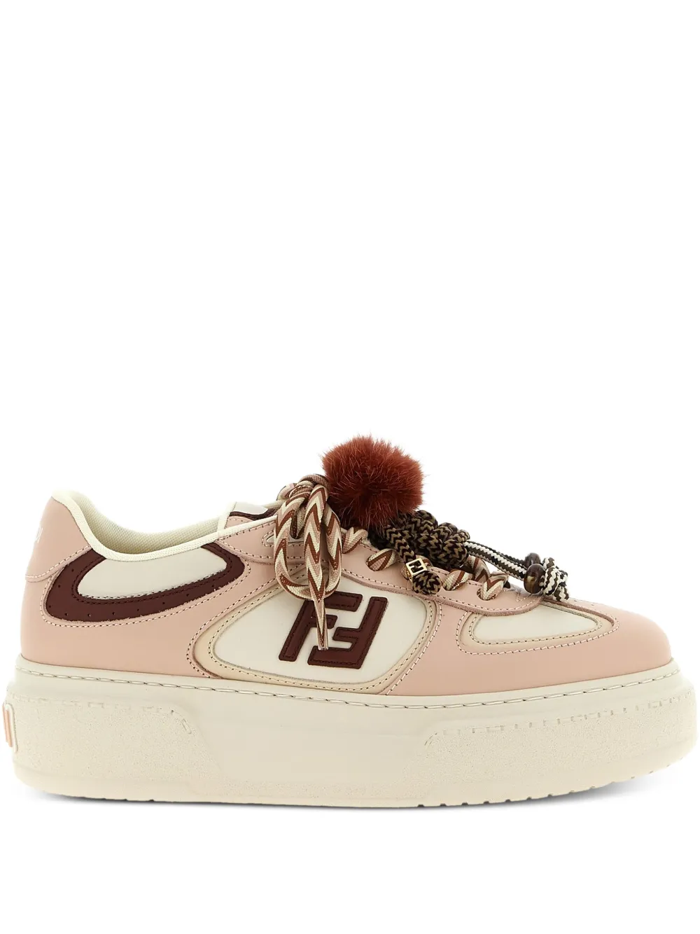 FENDI Sneakers met logoplakkaat en plateauzool – Zwart (8E8721AY9N)