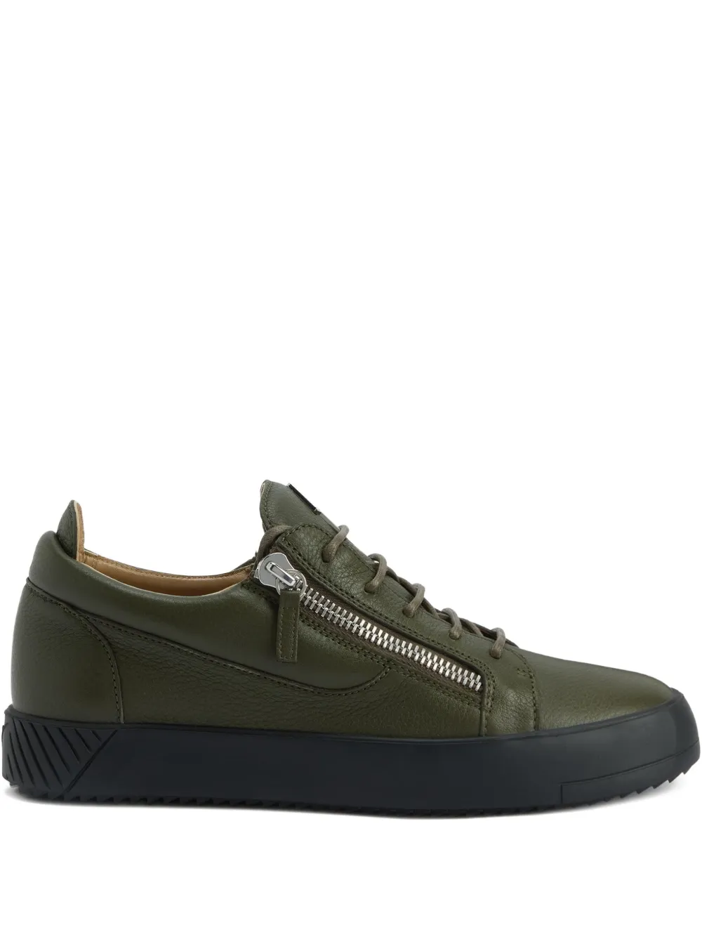 Giuseppe Zanotti Frankie leren sneakers met ritsdetail – Groen (RU50028H02)