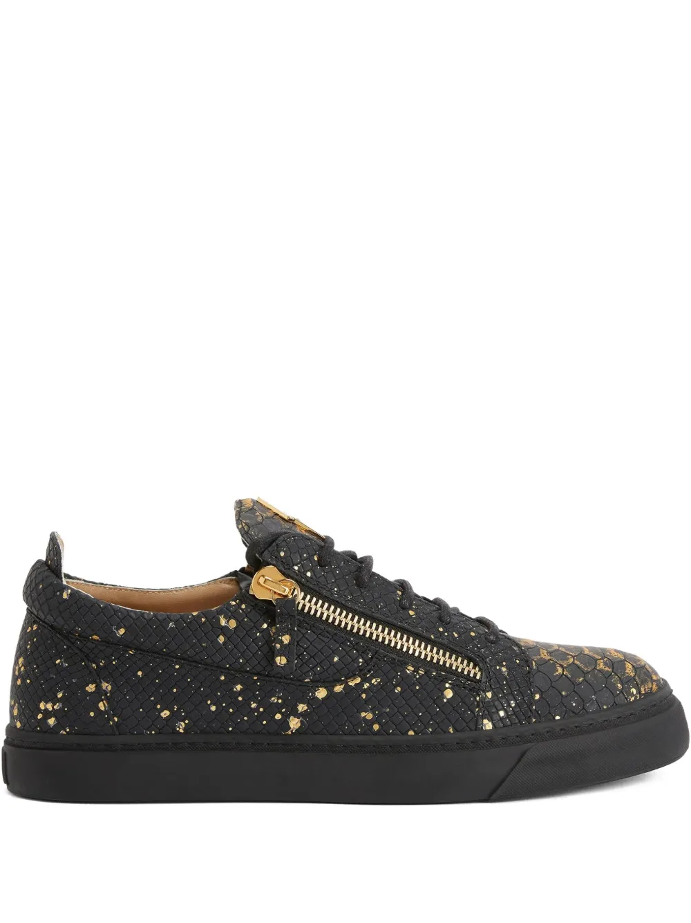 Giuseppe Zanotti Frankie sneakers met slangenhuidprint en rits – Zwart (RU50033H01)