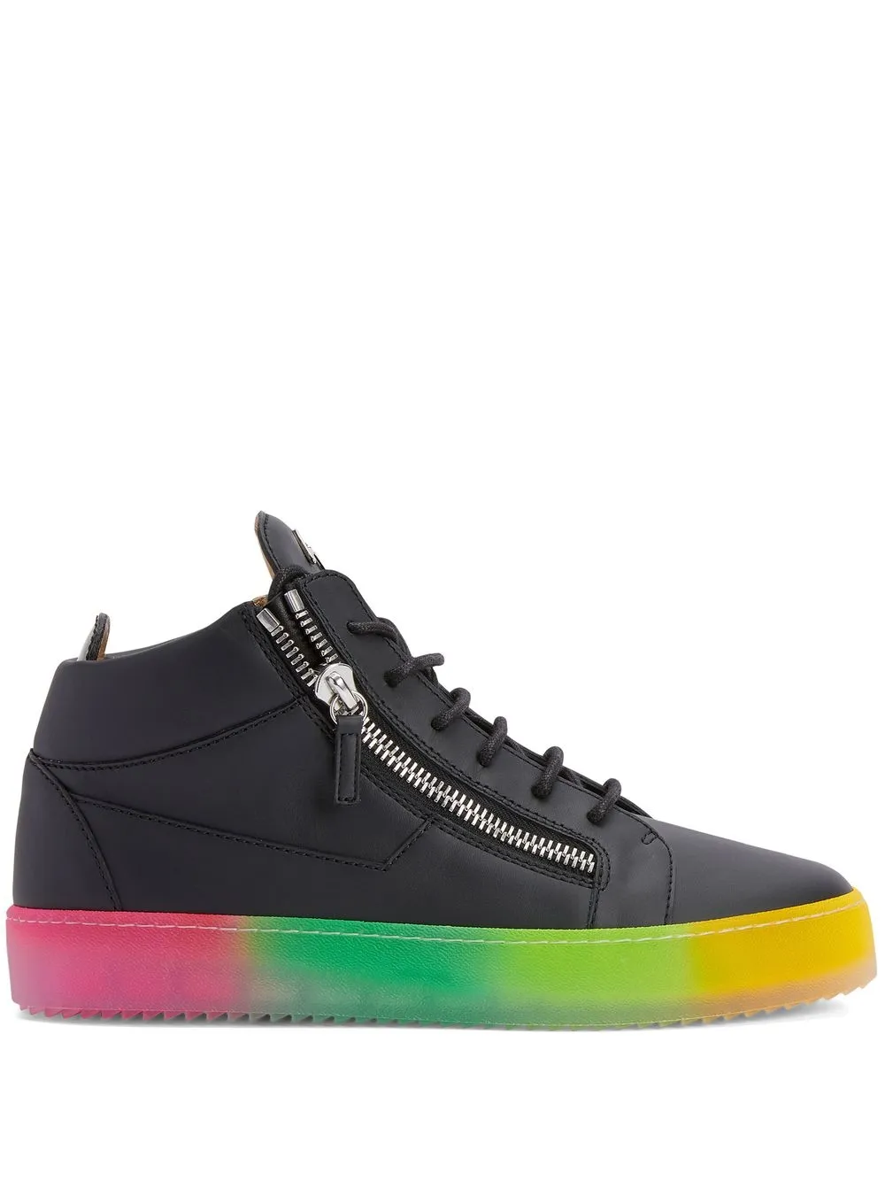 Giuseppe Zanotti Kriss mid-top sneakers met regenboogzool – Zwart (RU20008001)