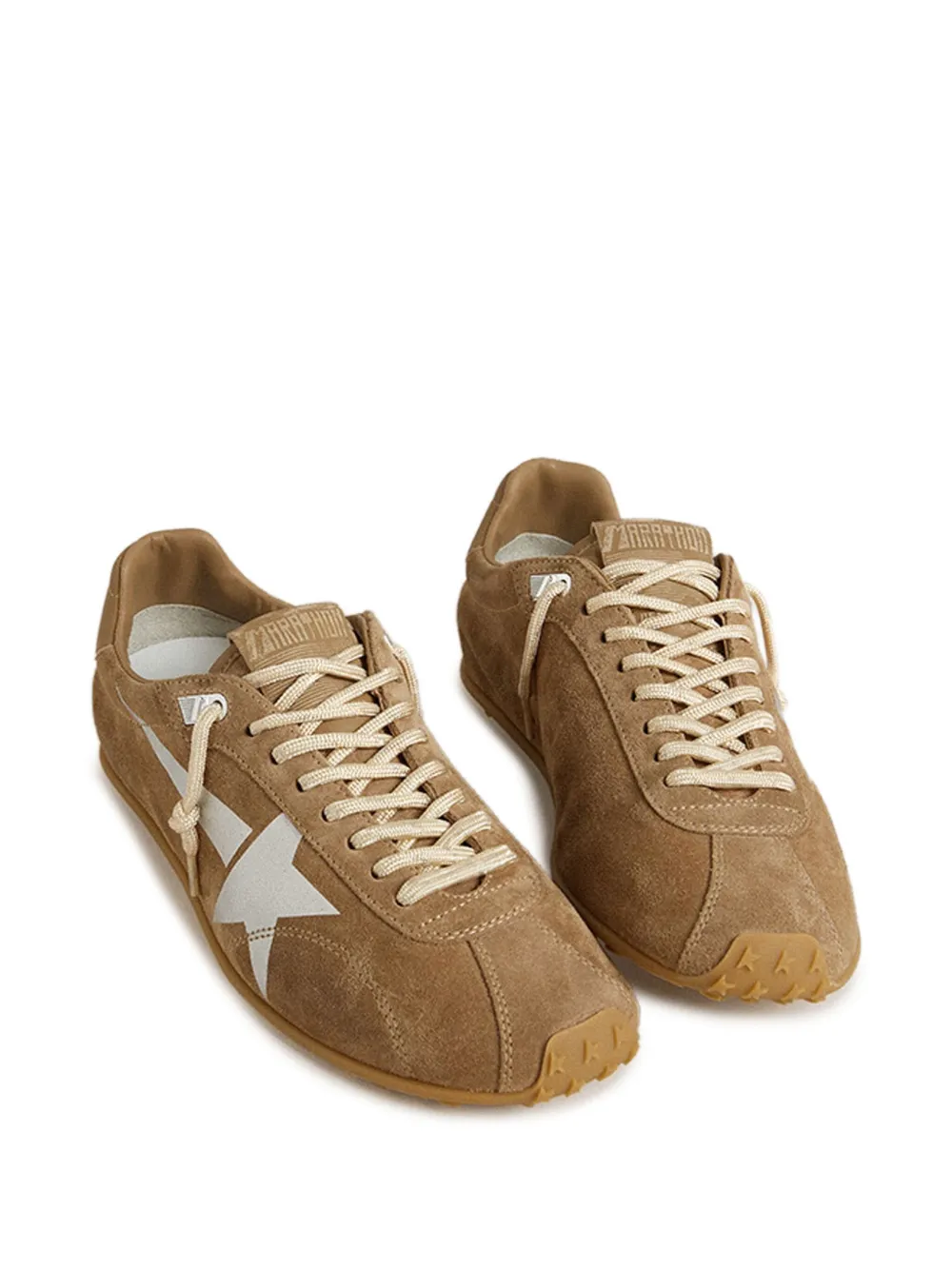 Golden Goose Marathon Speed sneakers met suède ster – Bruin (GWF00892F007406)