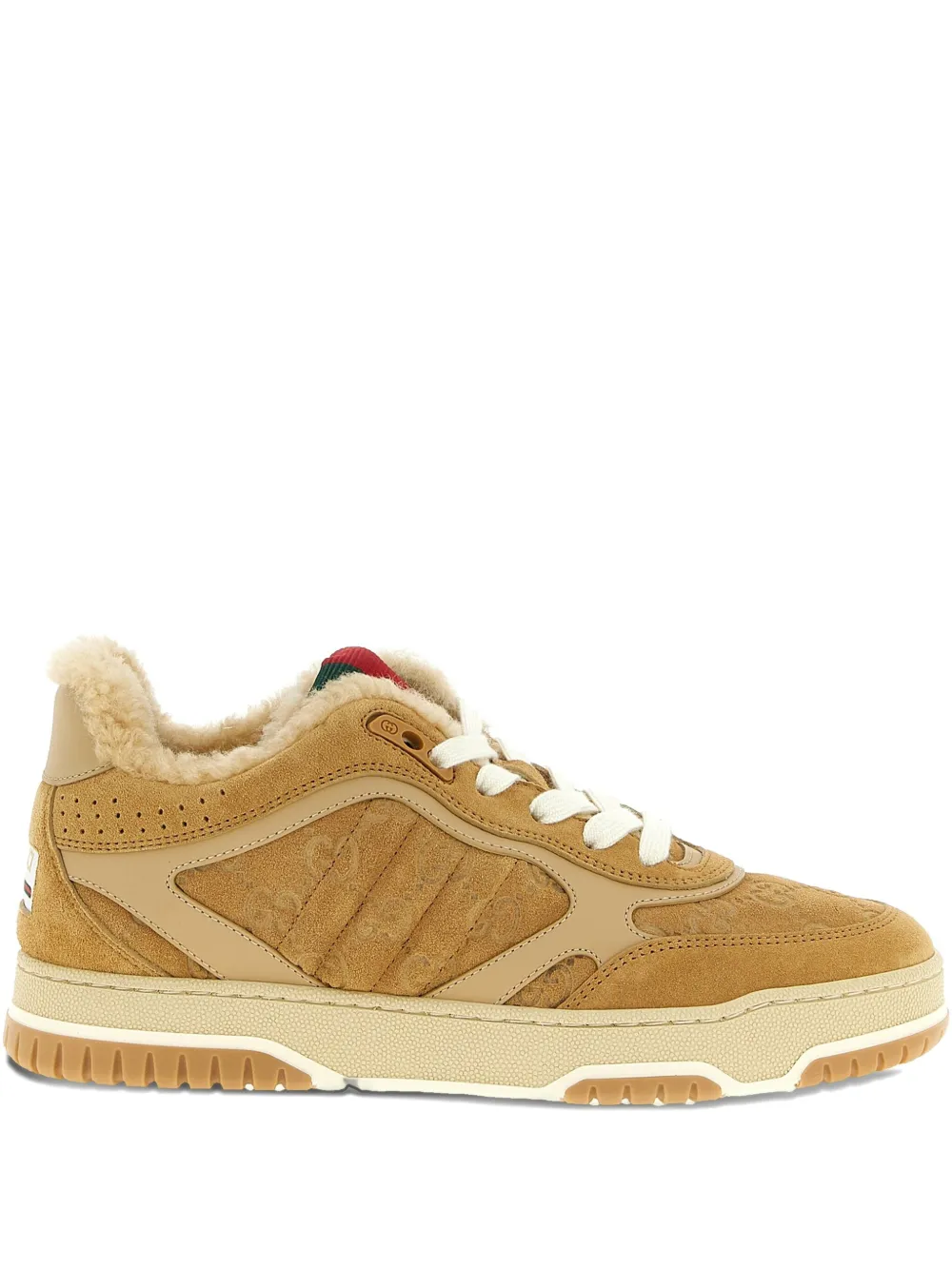 Gucci Re-Web Sneakers aus Wildleder – Nude (838883AAE50)