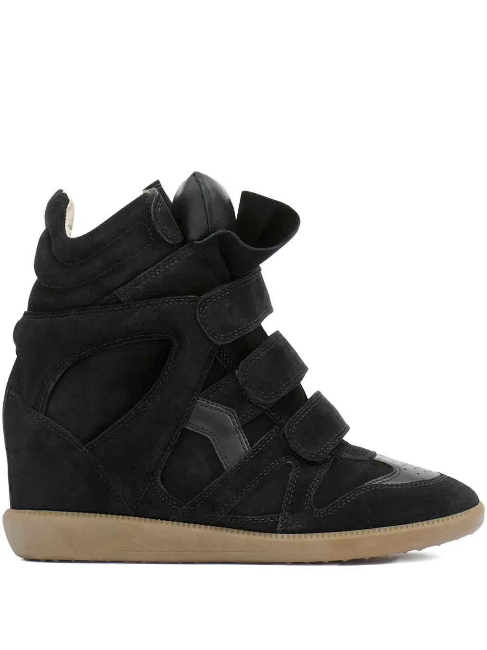 ISABEL MARANT Bekett Wedge-Sneakers mit Klettverschluss – Nude (BK0010FAA1E19S)