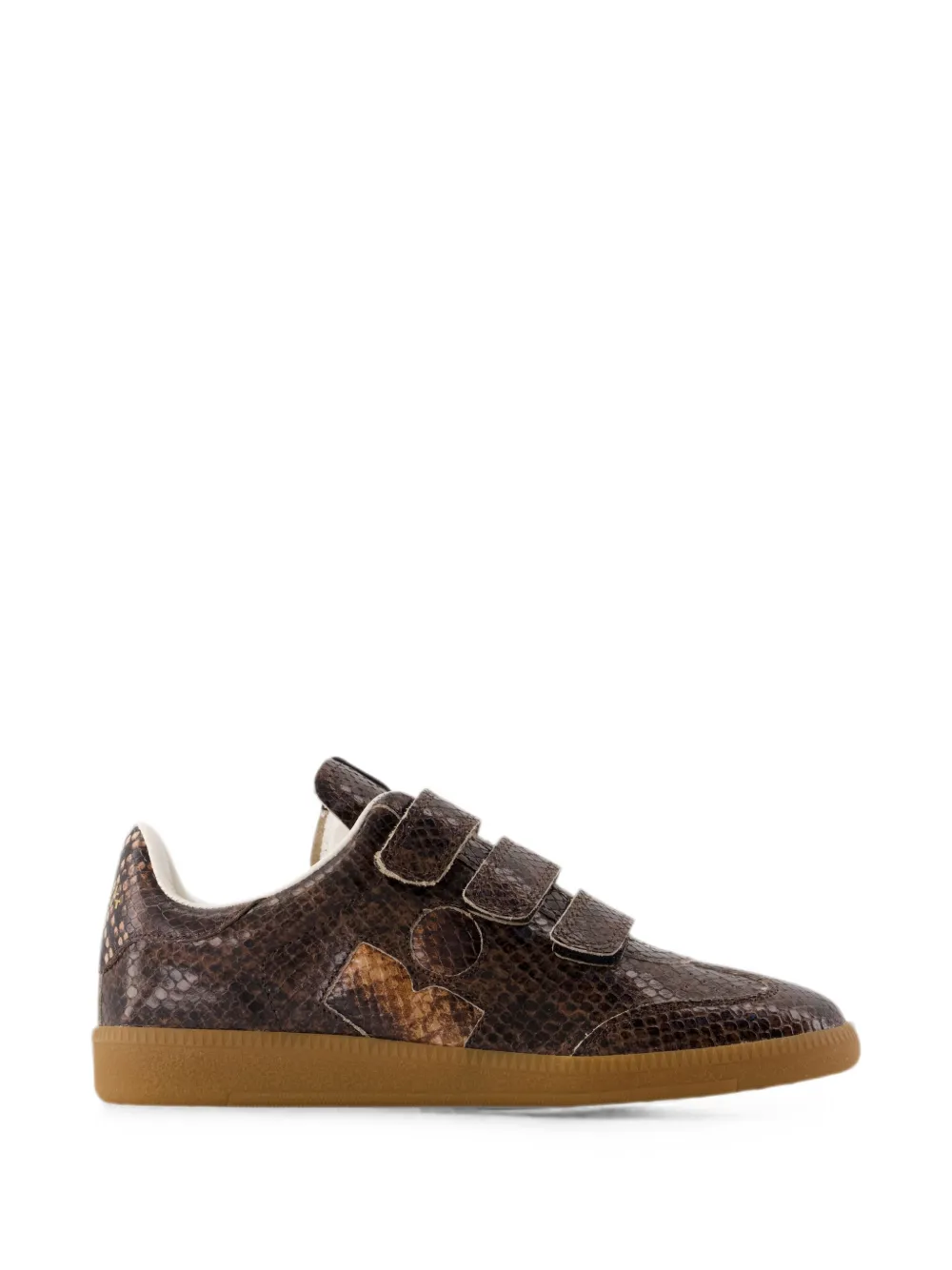 ISABEL MARANT Beth snakeskin-effect touch-strap sneakers – Bruin (BK0013FAD3E10SMACT)