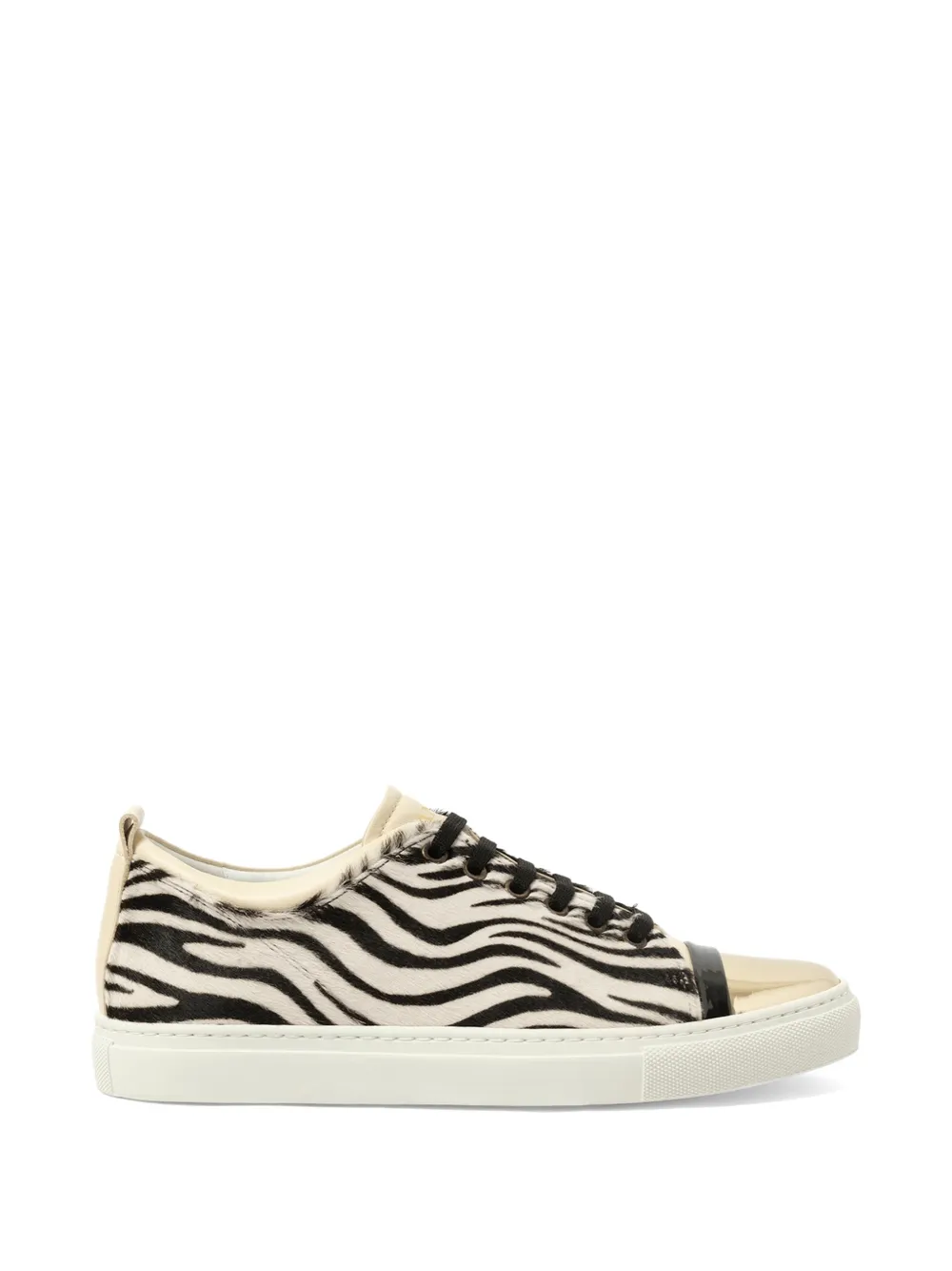 Lanvin Sneakers met metallic neus en zebraprint – Beige (FWSKPK00EXZE)