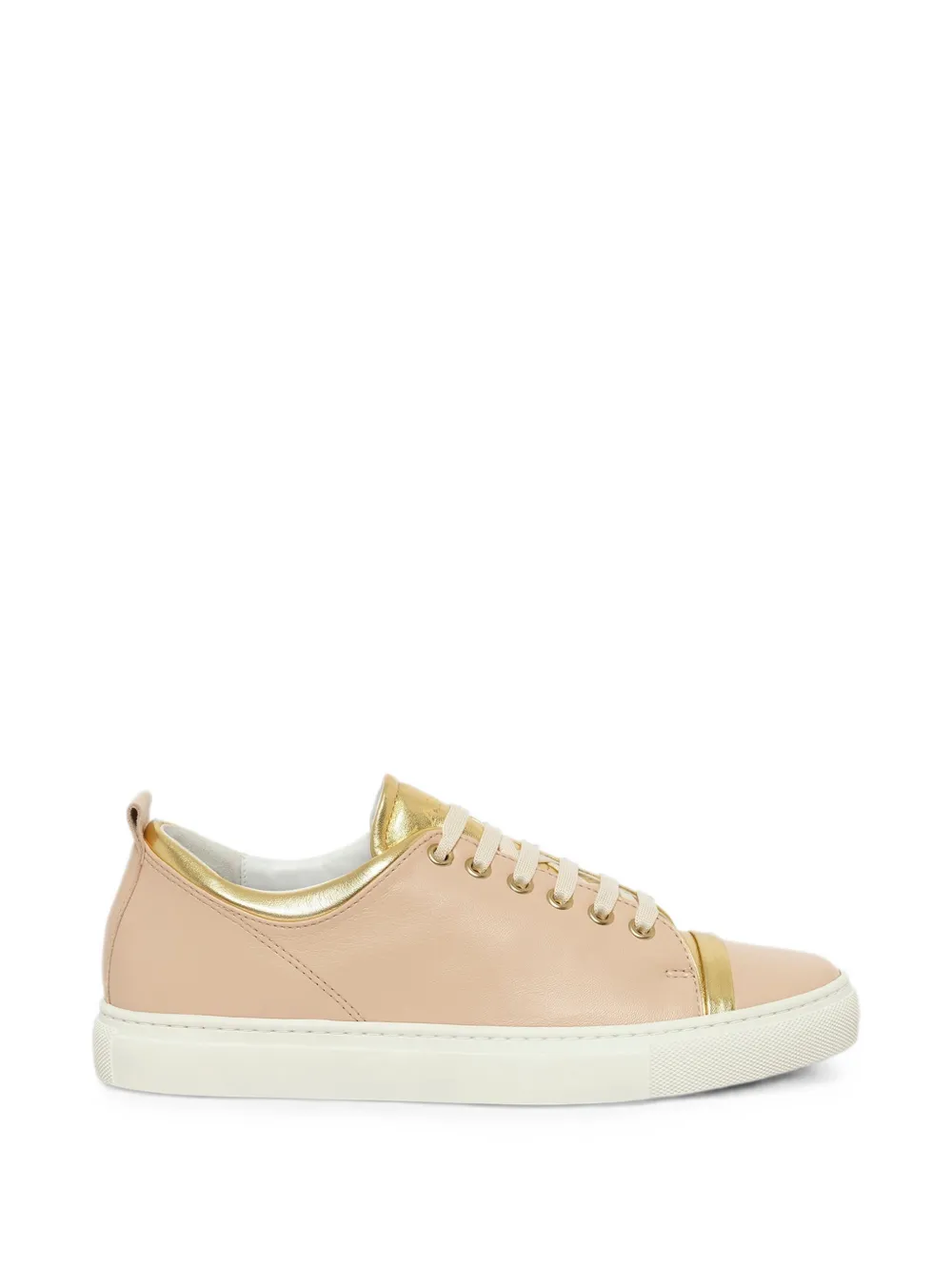 Lanvin metallic-trim lace-up sneakers – Beige (SKPK00EXEN)