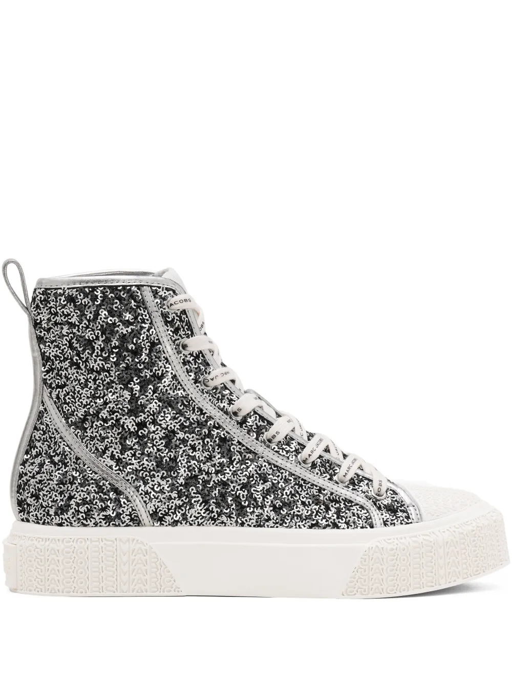 Marc Jacobs High-Top-Sneakers mit Pailletten – Silber (2R5FSN001F07040)