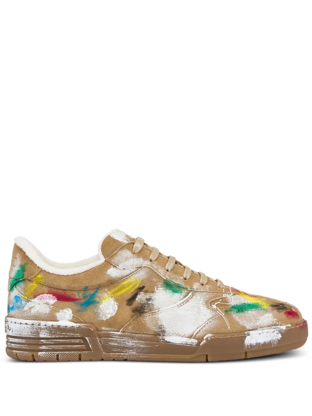 Moschino Geverfde leren sneakers – Bruin (MB15264G0OGQB)