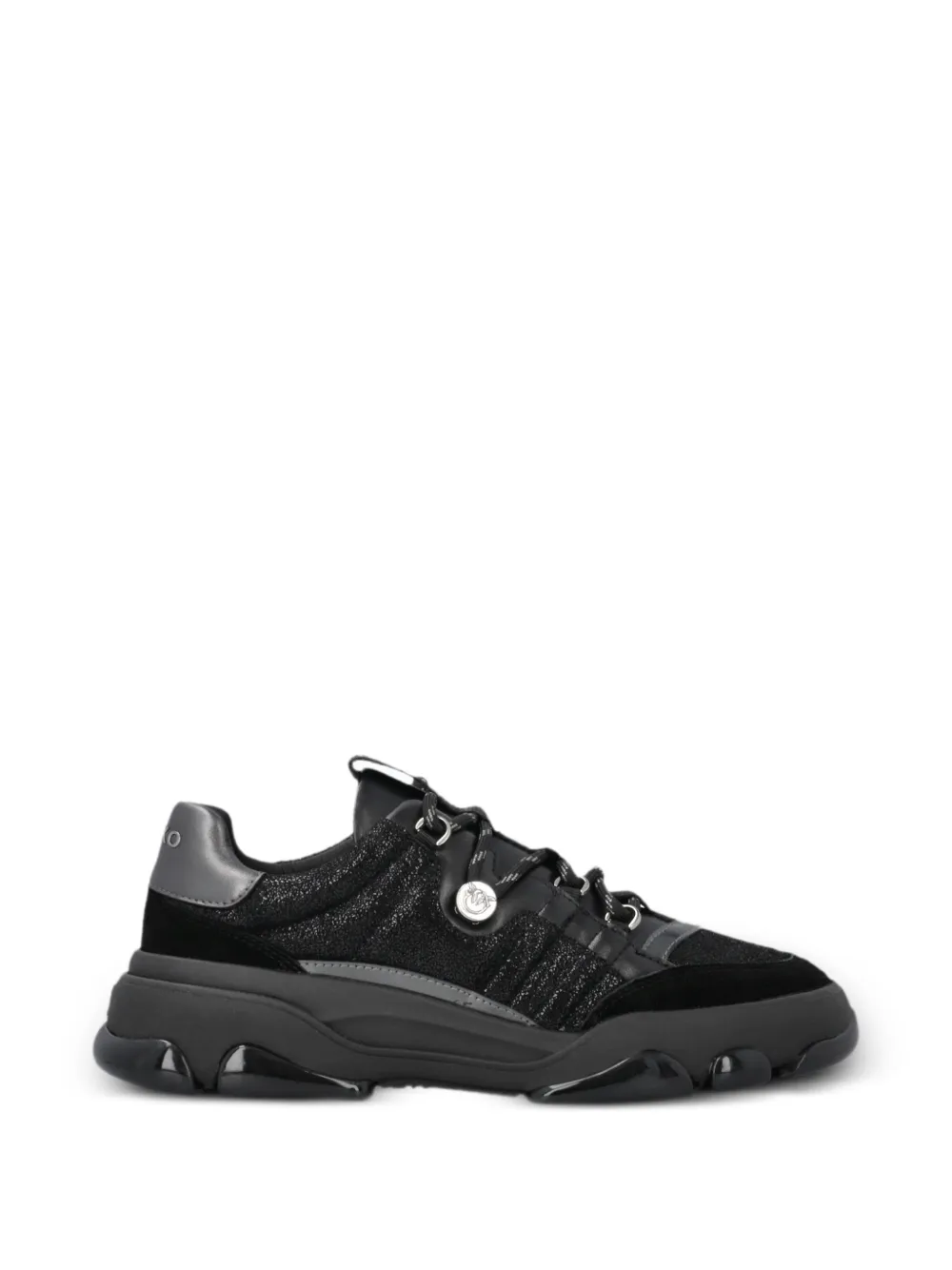 PINKO Chunky sneakers met vlakken met glitters – Zwart (SS0195P002)