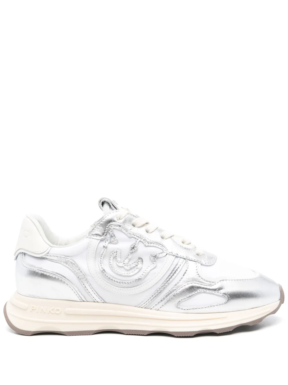 PINKO Sneakers met Love Birds-patroon – Zilver (SS0087P085)