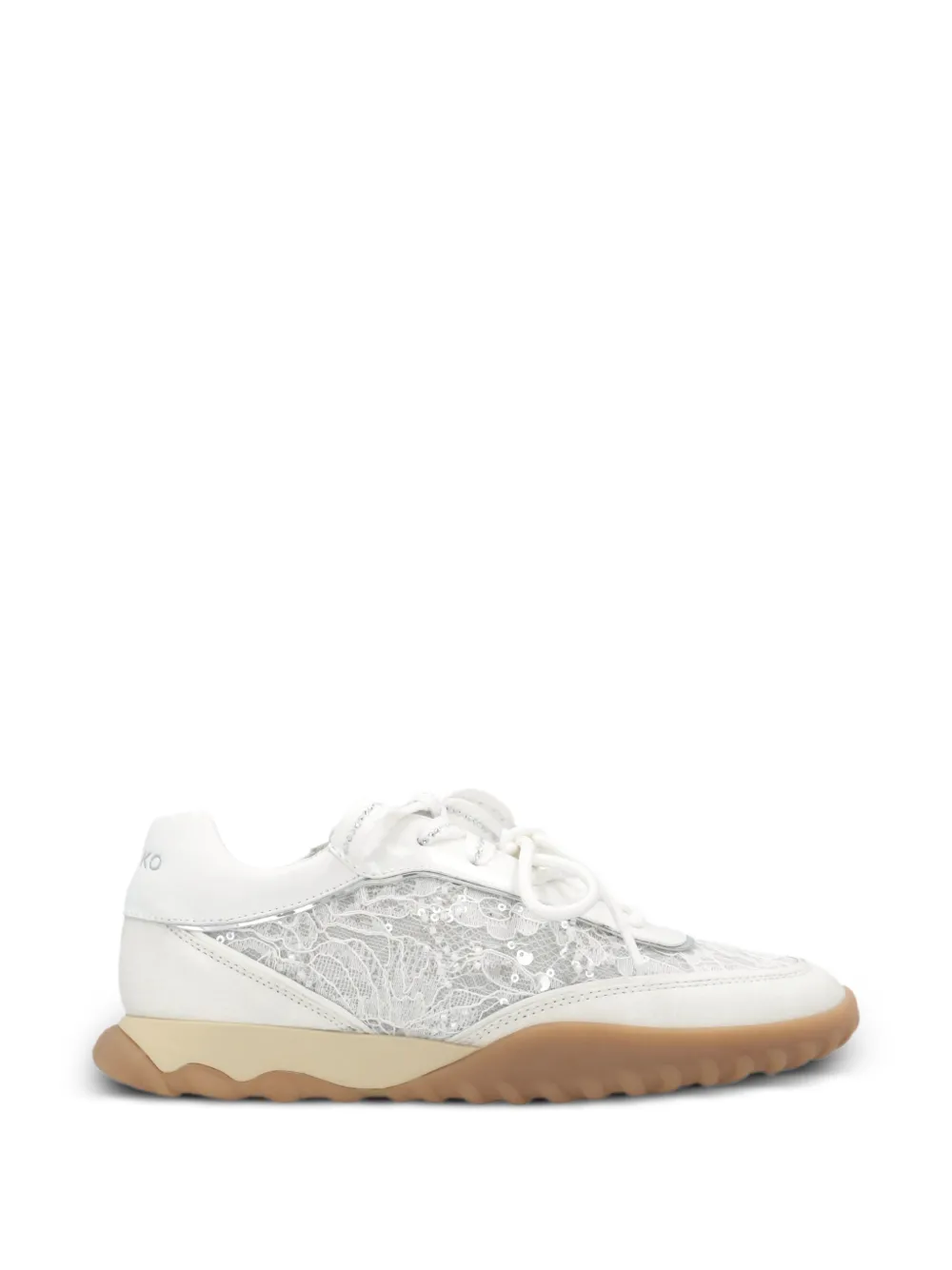 PINKO Sneakers verfraaid met pailletten en kanten vlakken – Wit (SS0229P176)
