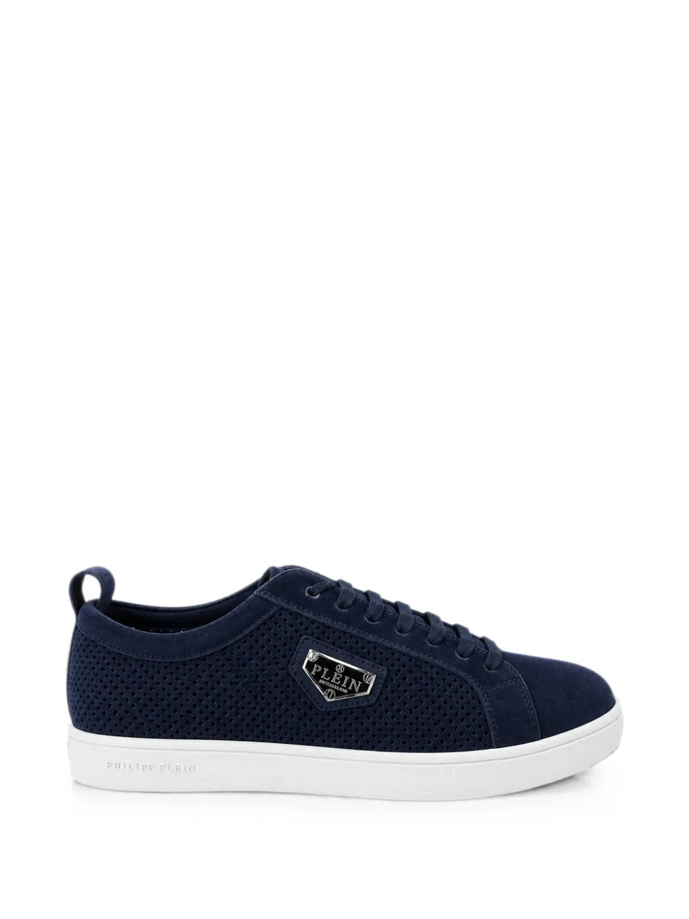 Philipp Plein perforated suede low-top sneakers – Blauw (UAFSMSC4117PLE009N)