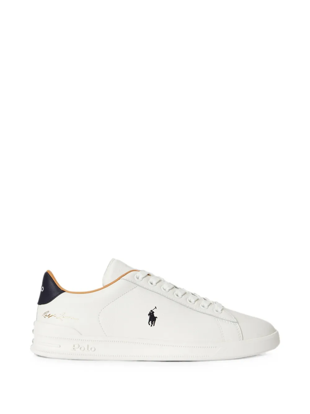 Polo Ralph Lauren logo-embroidered leather sneakers – Wit (809P17937001)