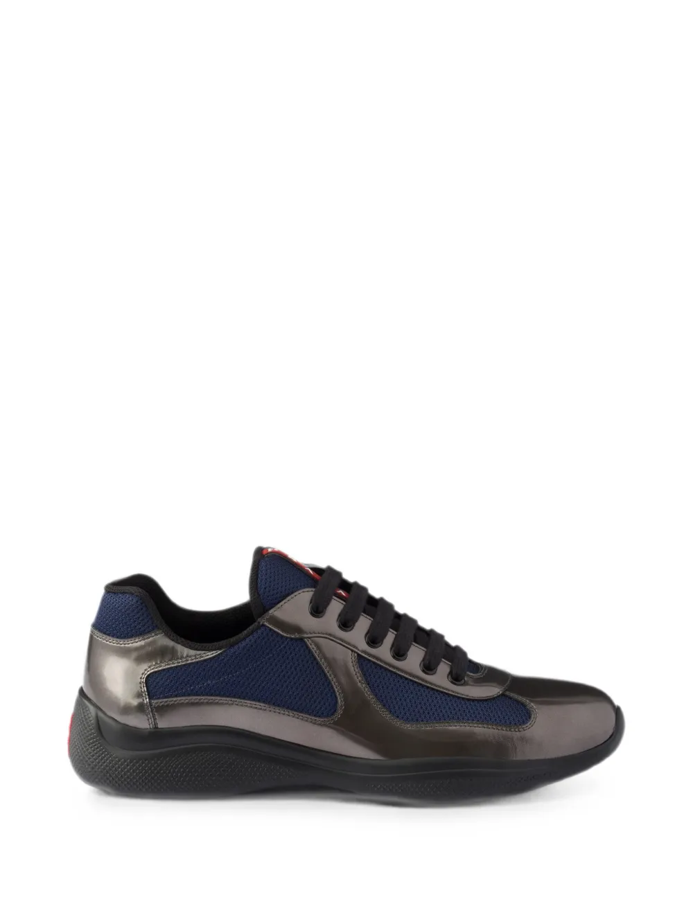 Prada America’s Cup Sneakers aus Metallic-Leder und Bike-Gewebe – Grau (4E3400FG0003LNG)