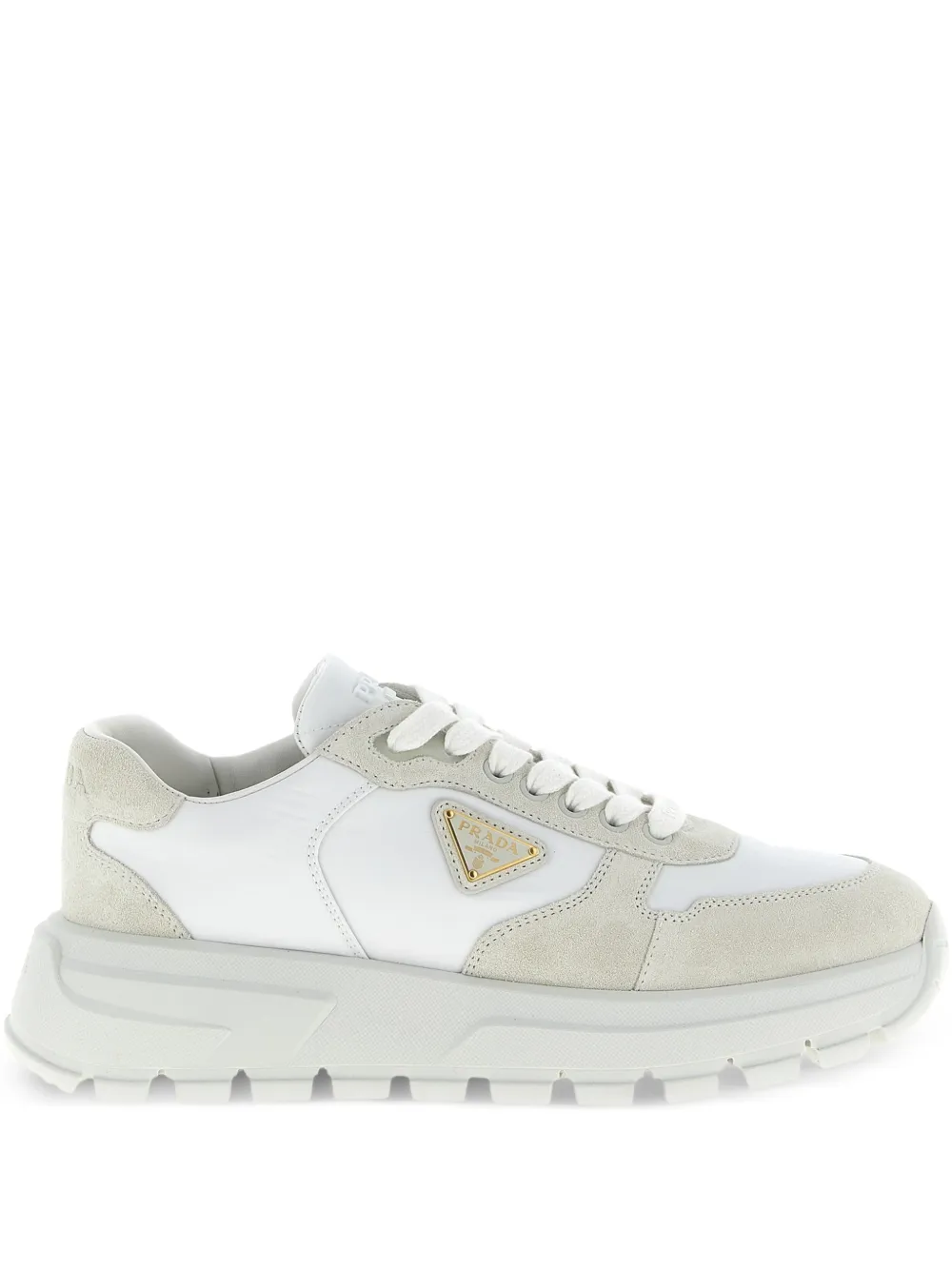 Prada Prax 01 sneakers met metalen triangel – Wit (1E021OF045D7C)