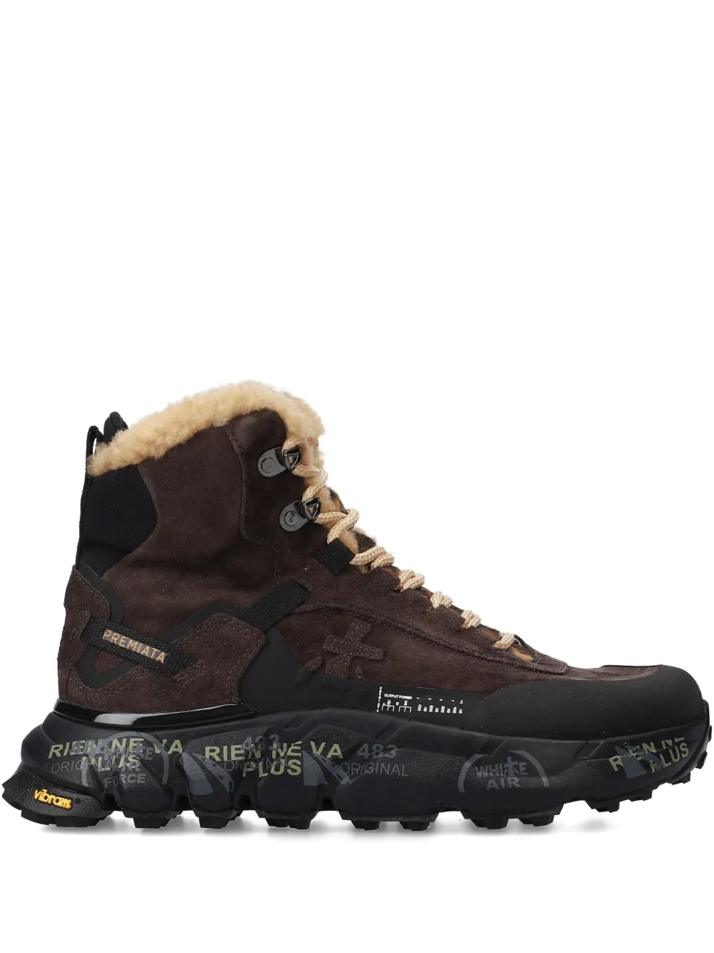 Premiata Trivor 452M sneakers met bont – Bruin