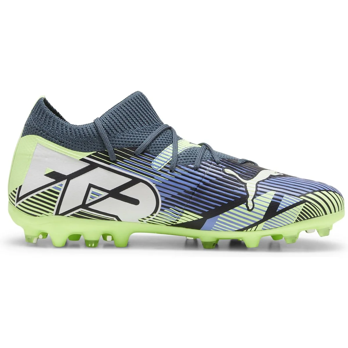 Puma Future 7 Match MG Fußballschuhe Kinder 01 – bluemazing/puma white/electric peppermint 38.5 für Kinder, blau, Größe 38 EU / 5 Kids UK (107946)