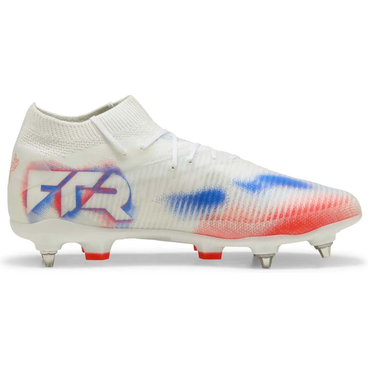 Puma Future 8 Pro MxSG Stollen-Fußballschuhe 01 – PUMA white/PUMA black/glowing red 40 für Herren, weiß, Größe 44 ½ EU / 10 UK (108589)