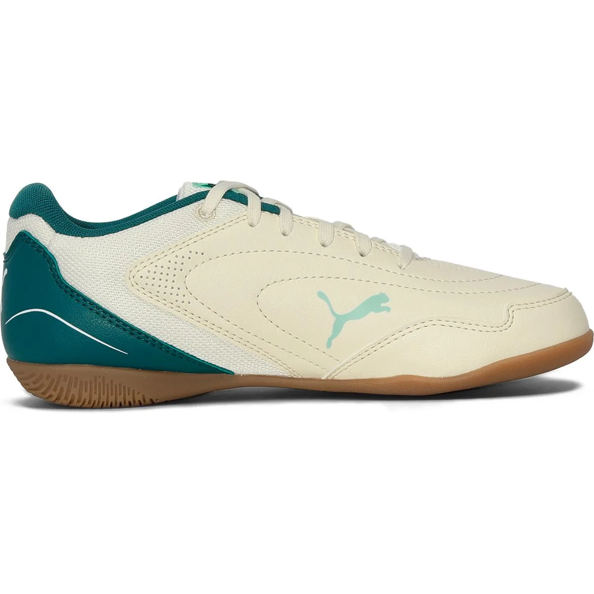 Puma Truco IV Hallen-Fußballschuhe Kinder 03 – sugared almond/puma white/emerald ice/mint jelly/puma black 38.5 für Kinder, braun, Größe 18 EU (108970)