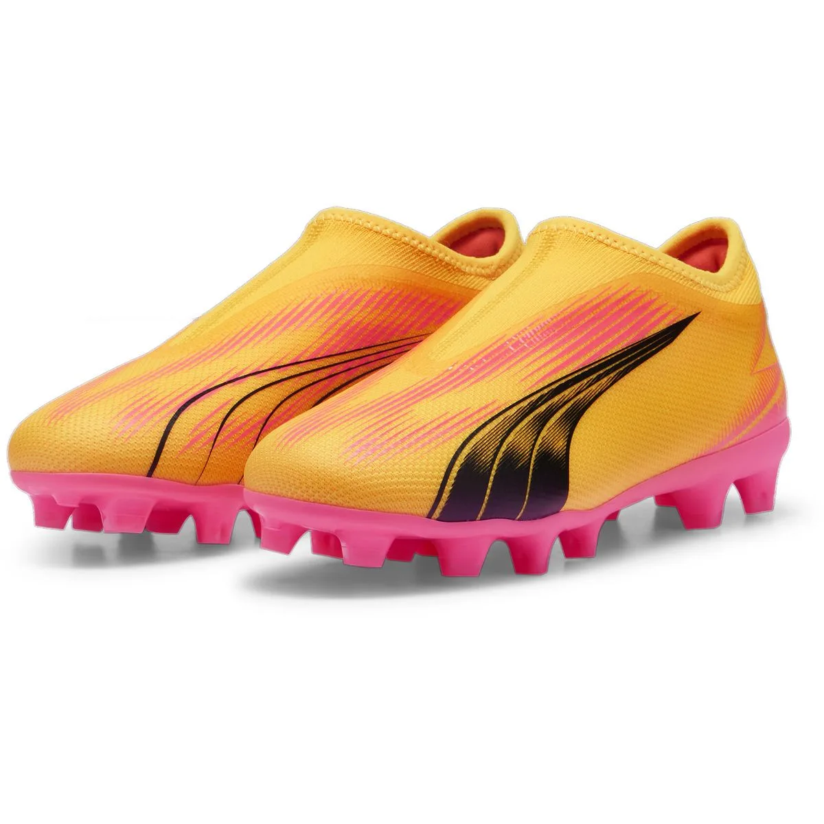 Puma Ultra Match Laceless FG/AG Kinder Nockenschuhe, orange, Größe 34 (107770)