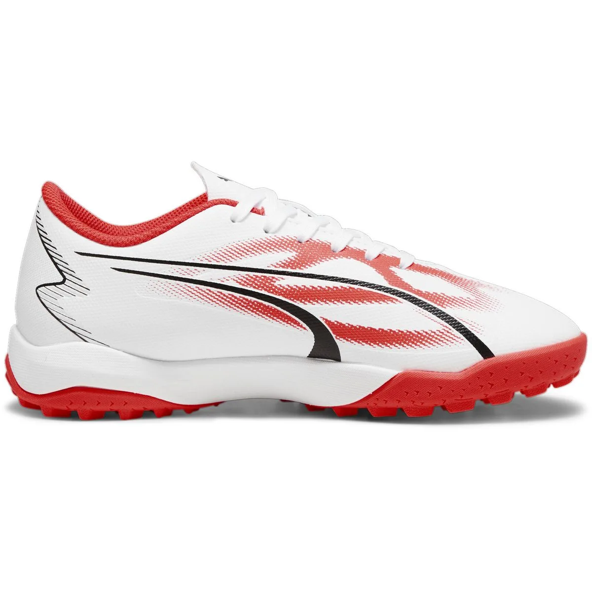 Puma Ultra Play TT + Multinocken-Fußballschuhe Kinder 01 – PUMA white/PUMA black/fire orchid 35 für Kinder, weiß, Größe 35 ½ EU / 3 Kids UK (107534)
