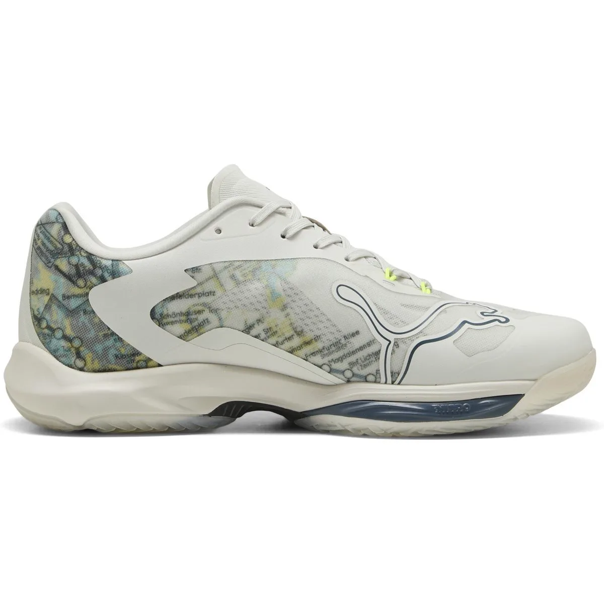 Puma Vantage Nitro Berlin Handballschuhe 01 – sedate gray/yellow alert/electric peppermint 39 für Herren, grau, Größe 40 EU (108937)
