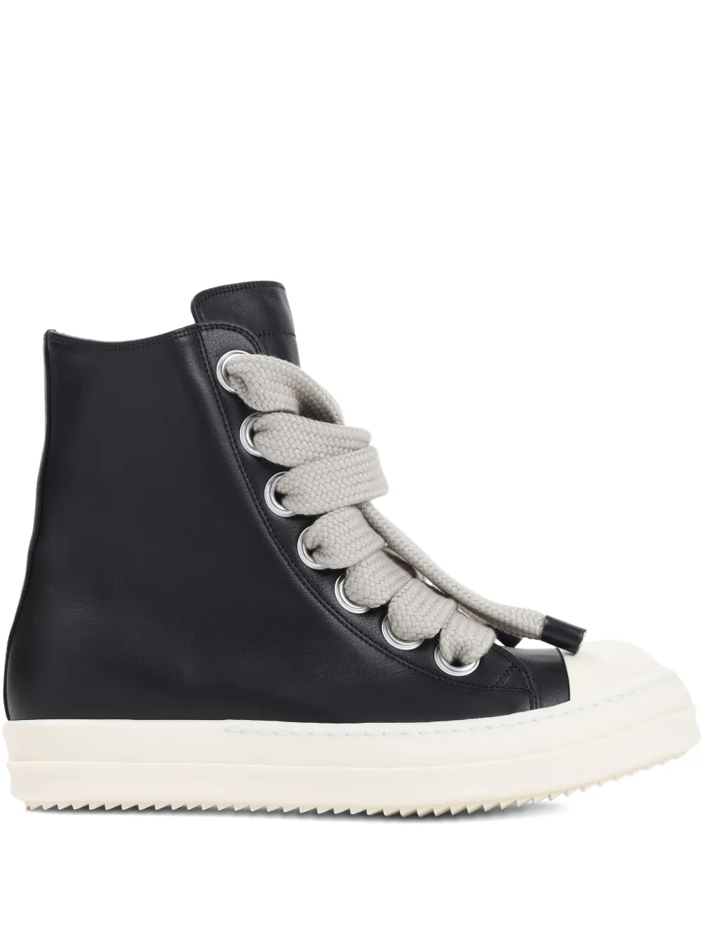 Rick Owens Jumbolace leren high-top sneakers – Zwart (RU02E1892LCOW2)